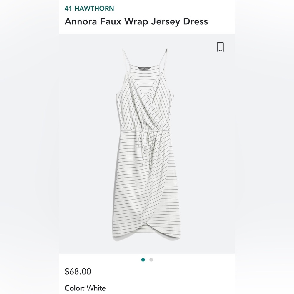 Market & Spruce White Spaghetti Strap Dress with Black Stripes - Size Large